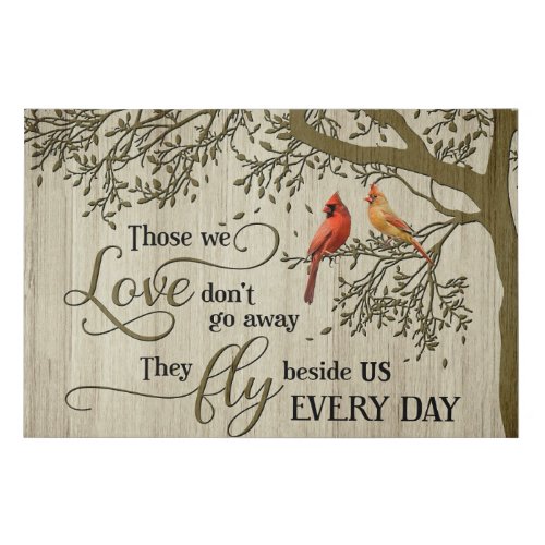 Cardinal Those We Love Bereavement  Faux Canvas Print