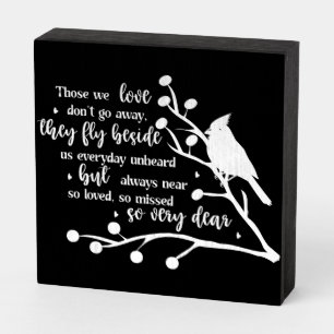 Cardinal/Those We Love Don't Go Away Wooden Box Sign