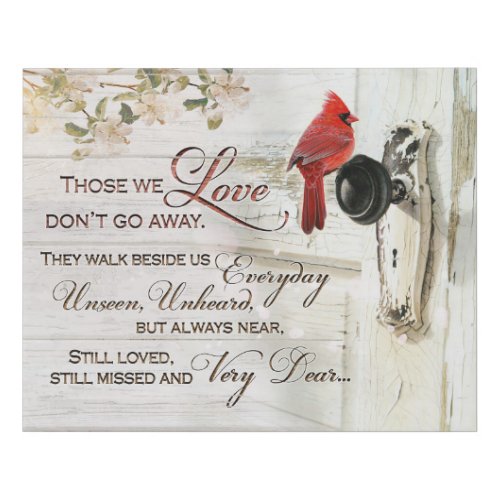 Cardinal Those We Love Sympathy Gifts Faux Canvas Print