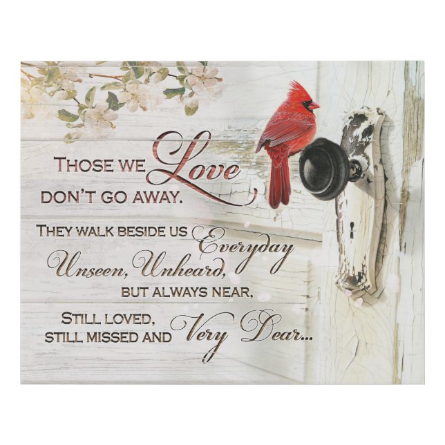 Cardinal Those We Love Sympathy Gifts Faux Canvas Print (Front)