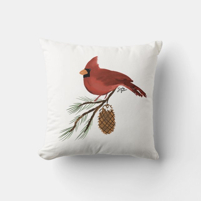 Cardinal  throw pillow (Front)