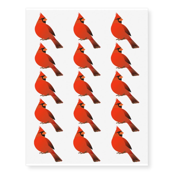 Cardinal Two Temporary Tattoos | Zazzle