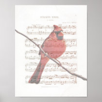Cardinal Vintage Music Sheet Art Print