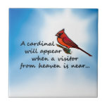 Cardinal, Visitor From Heaven Tile at Zazzle