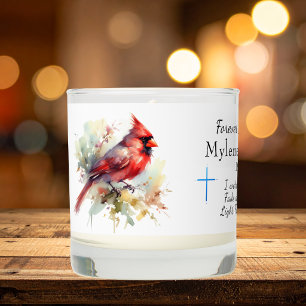 Cardinal Watercolor Grief Personalize Scented Candle