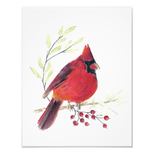 Cardinal Watercolor Photo Print