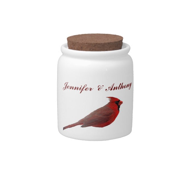 Cardinal Wedding Candy Jar