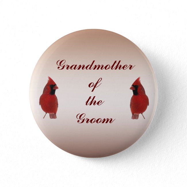 Cardinal Wedding Grandmother of the Groom Pin
