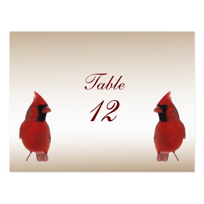 Cardinal Wedding Table Number