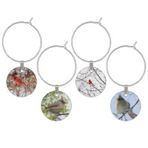 Cardinal Wine Charms