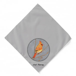 Cardinal Winter Branch Painting Original Bird Art Bandana