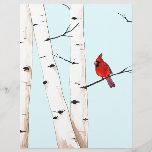 Cardinal with Birch Trees (Front)
