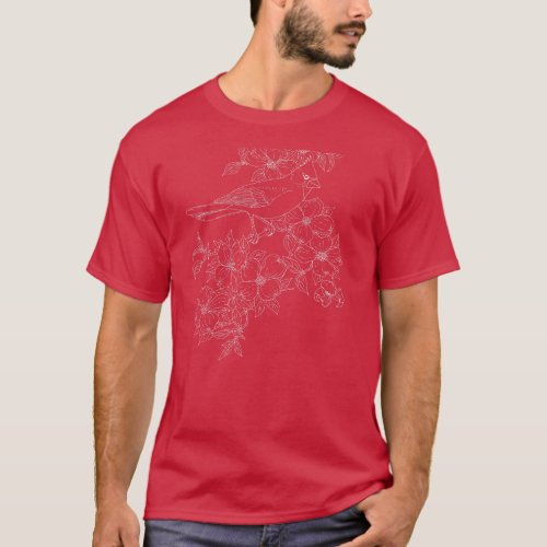 Cardinal with Dogwoods T_Shirt