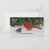 Cardinal with Sparrow Business Card (Front/Back)