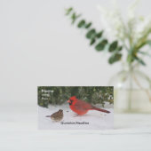 Cardinal with Sparrow Business Card (Standing Front)