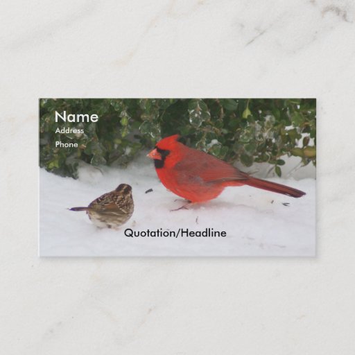 Customizable Cardinal with Sparrow Business Cards