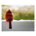 Cardinal with Visitor From Heaven poem 8x10