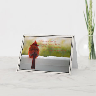 Cardinal with Visitor From Heaven poem Card