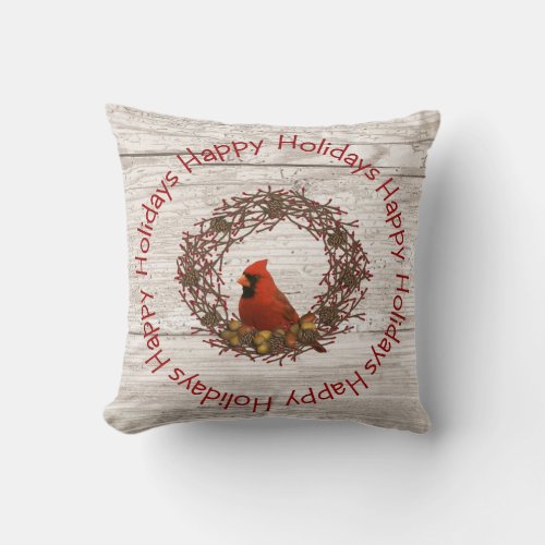 Cardinal Wreath Pillow