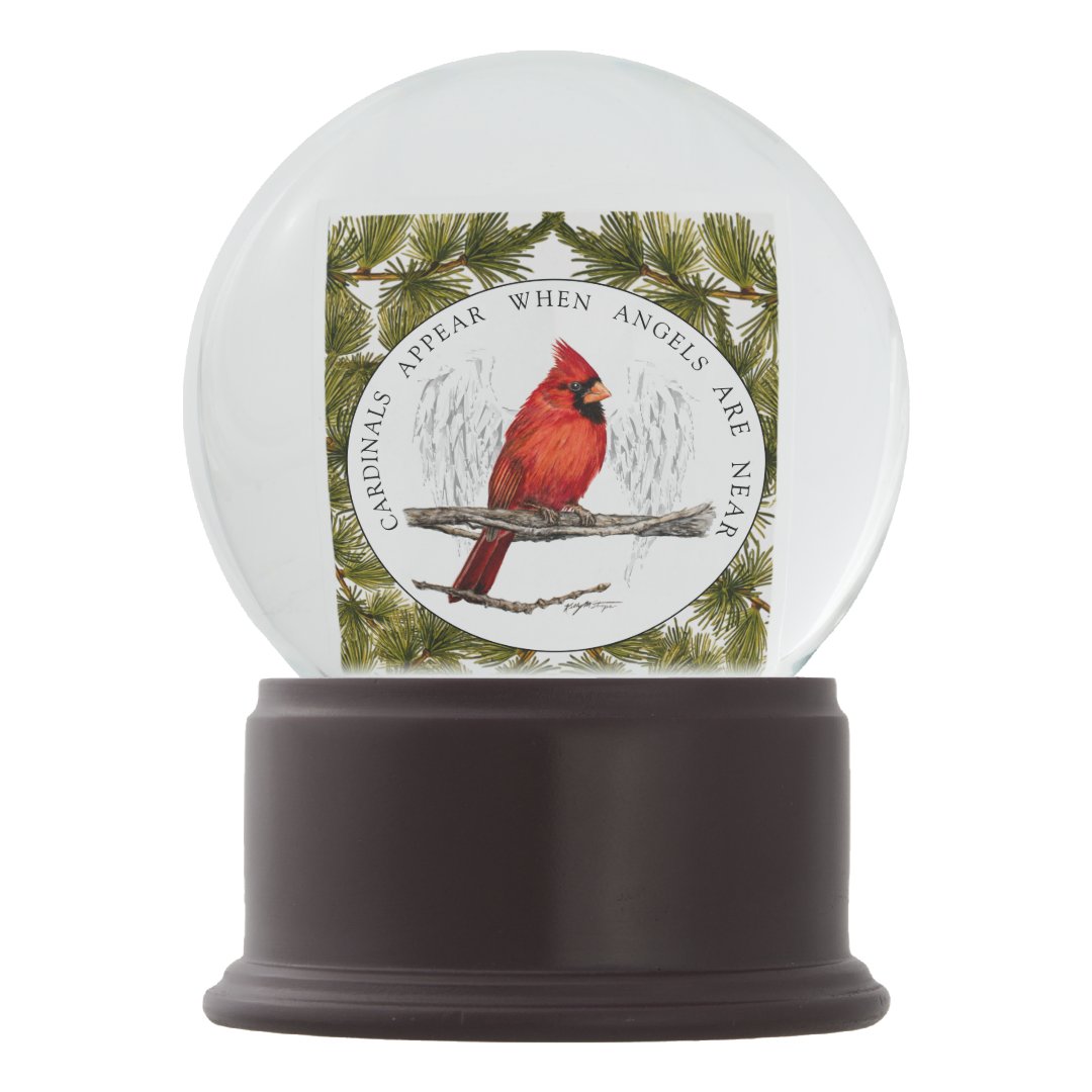 Cardinals And Angels Personalized Memorial Snow Globe 