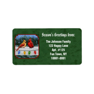 Cardinals and Christmas Lights Green Label