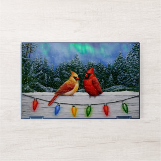 Cardinals and Christmas Lights Winter Snow HP Laptop Skin