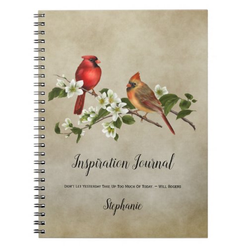 Cardinals and Dogwood Blossoms Inspiration Journal