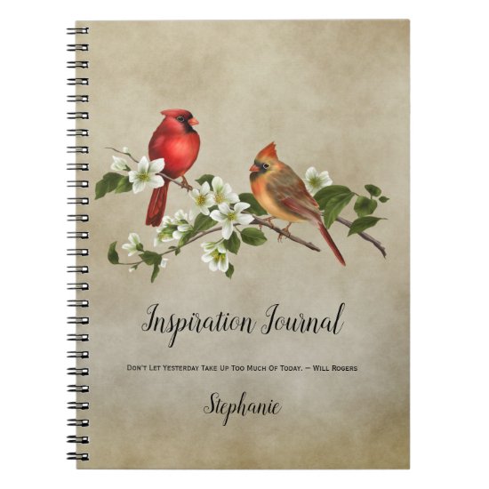 Cardinals and Dogwood Blossoms Inspiration Journal