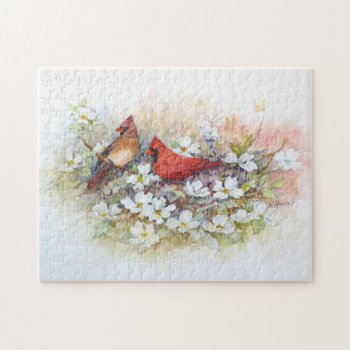 Cardinals And Dogwood Puzzle by lmountz1935 at Zazzle
