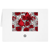 Cardinals and poinsettia in red and white (Back Horizontal)