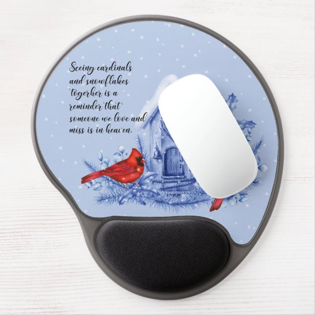 Cardinals and Snow Mouse Pad (Left Side)
