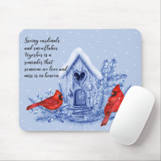 Cardinals and Snowflakes Mouse Pad