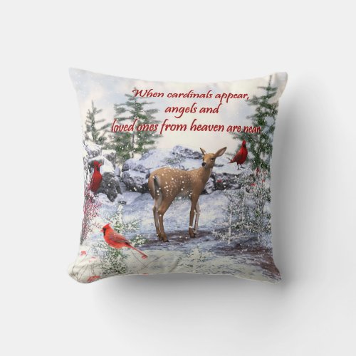 cardinals angels from heaven throw pillow