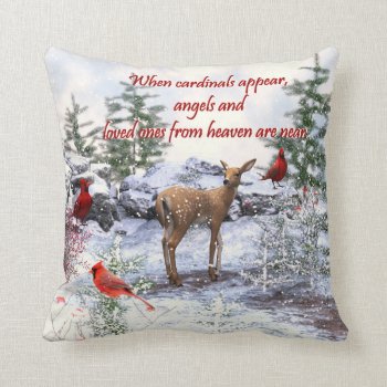 Cardinals Angels From Heaven Throw Pillow by RenderlyYours at Zazzle