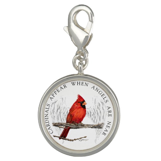 Cardinals Appear Angels Are Near Keychain Clip Charm (Front)