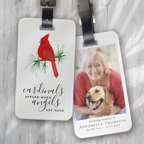 Cardinals Appear Angels Near Memorial Luggage Tag