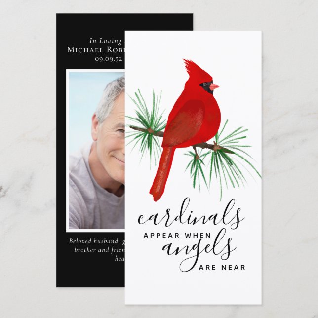 Cardinals Appear Angels Photo Memorial Bookmark (Front/Back)