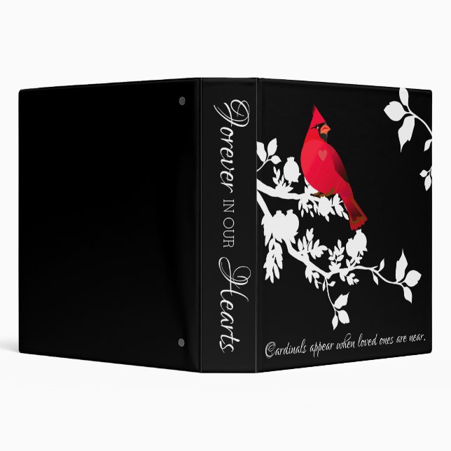 Cardinals Appear Quote Memorial Remembrance Modern 3 Ring Binder (Background)