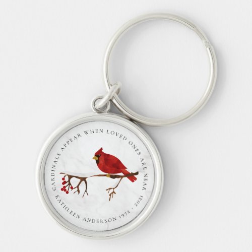 Cardinals Appear Remembrance Keychain