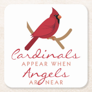 Cardinals Appear Square Paper Coaster