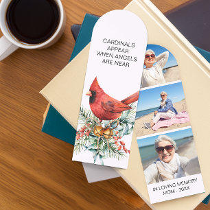 Cardinals Appear Sympathy Holiday Greenery Bookmarks