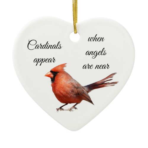 Cardinals appear when angels are near ceramic ornament