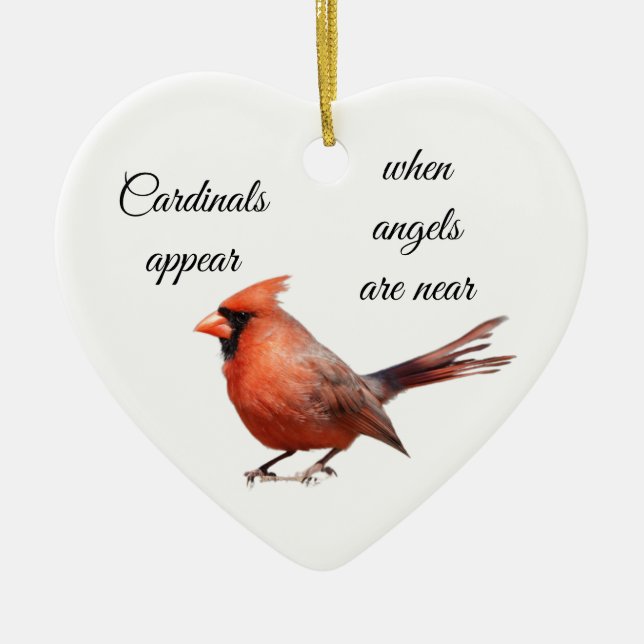 Cardinals appear when angels are near ceramic ornament (Front)