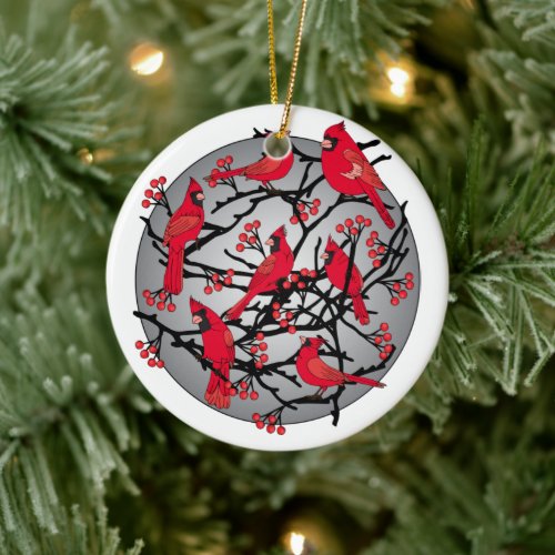 Cardinals Appear When Angels are Near Christmas Ceramic Ornament