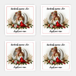 Cardinals appear when Angels are near Coaster Set