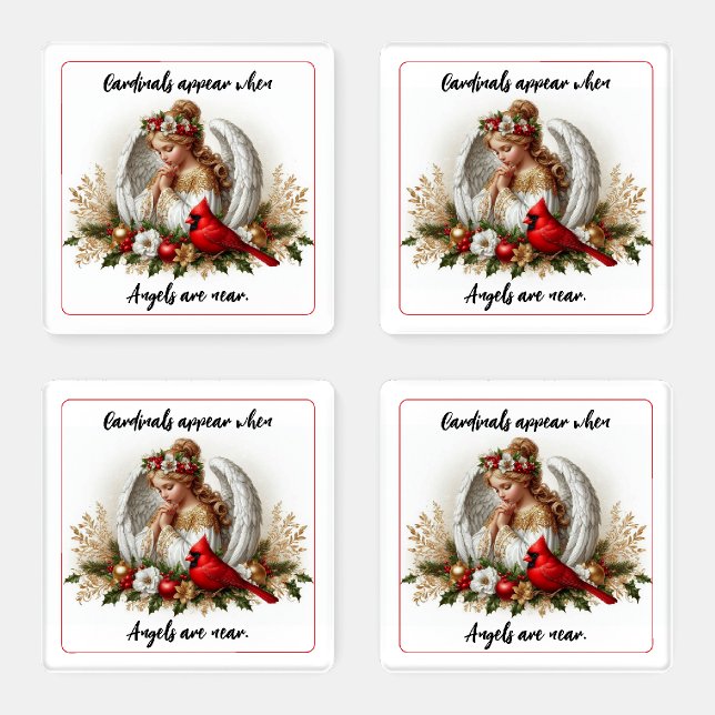 Cardinals appear when Angels are near Coaster Set (Set)