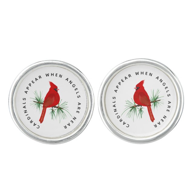 Cardinals Appear When Angels Are Near Cufflinks (Front)
