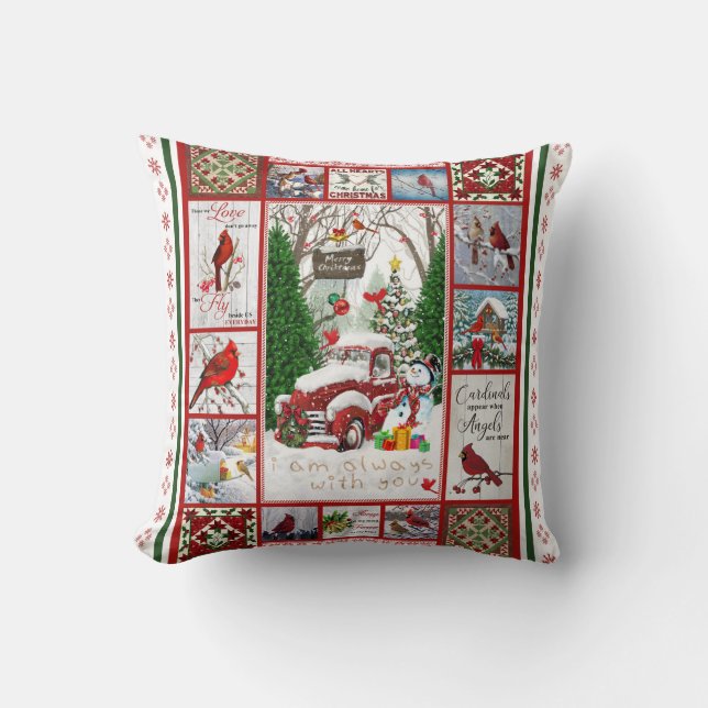 Cardinals Appear When Angels Are Near Gifts Throw Pillow (Front)