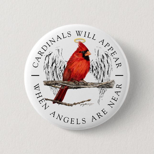 Cardinals Appear When Angels Are Near Halo Button (Front)