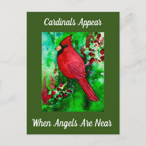 Cardinals Appear When Angels Are Near Inspiration Postcard